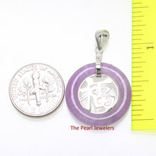 Load image into Gallery viewer, Sterling Silver Good Fortunes Lavender Jade Pendant