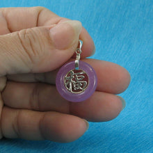 Load image into Gallery viewer, Sterling Silver Good Fortunes Lavender Jade Pendant