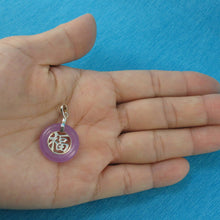 Load image into Gallery viewer, Sterling Silver Good Fortunes Lavender Jade Pendant