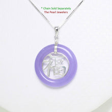 Load image into Gallery viewer, Sterling Silver Good Fortunes Lavender Jade Pendant