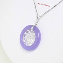 Load image into Gallery viewer, Sterling Silver Good Fortunes Lavender Jade Pendant