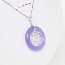 Load image into Gallery viewer, Sterling Silver Good Fortunes Lavender Jade Pendant