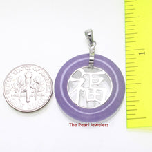 Load image into Gallery viewer, Sterling Silver Good Fortunes Lavender Jade Pendant