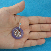 Load image into Gallery viewer, Sterling Silver Good Fortunes Lavender Jade Pendant