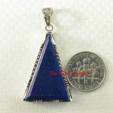 Load image into Gallery viewer, Triangle Lapis Lazuli Sterling Silver Pendant