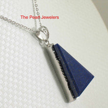 Load image into Gallery viewer, Triangle Lapis Lazuli Sterling Silver Pendant