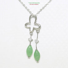 Load image into Gallery viewer, Solid Sterling Silver 925 Unique Green Jade & CZ Pendant