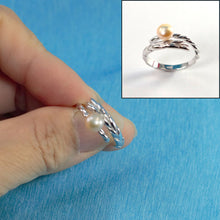 Load image into Gallery viewer, Adjustable Wheat-Style Peach Freshwater Pearl Ring ā .925 Sterling Silver