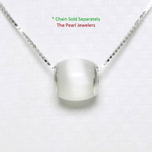 Load image into Gallery viewer, White Cat’s Eye Drum Sterling Silver Bead Pendant