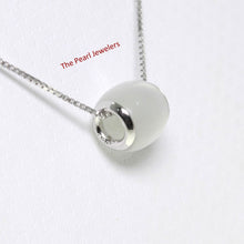 Load image into Gallery viewer, White Cat’s Eye Drum Sterling Silver Bead Pendant