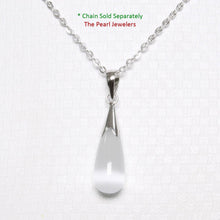 Load image into Gallery viewer, White Cat’s Eye Raindrop Sterling Silver Pendant