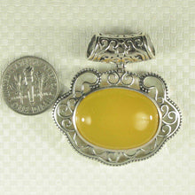 Load image into Gallery viewer, Yellow Agate Lucky Lock Sterling Silver Pendant