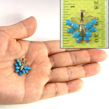 Load image into Gallery viewer, Turquoise Butterfly Pendant in 14k Yellow Gold