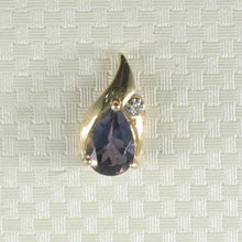 Load image into Gallery viewer, 14K Yellow Gold Pear Tanzanite & Diamond Pendant