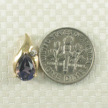 Load image into Gallery viewer, 14K Yellow Gold Pear Tanzanite & Diamond Pendant