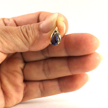 Load image into Gallery viewer, 14K Yellow Gold Pear Tanzanite & Diamond Pendant