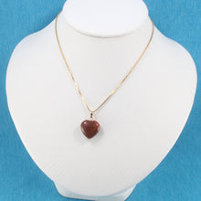 Load image into Gallery viewer, 14K Yellow Gold Heart Brown Agate Pendant
