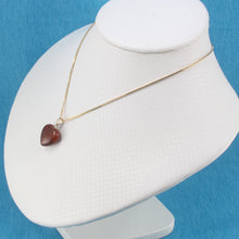 Load image into Gallery viewer, 14K Yellow Gold Heart Brown Agate Pendant