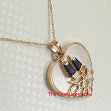 Load image into Gallery viewer, 14K Yellow Gold Sapphire Yacht Heart Pendant with Mother of Pearl