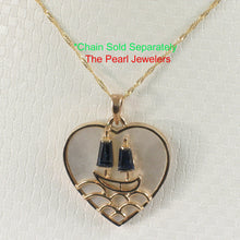 Load image into Gallery viewer, 14K Yellow Gold Sapphire Yacht Heart Pendant with Mother of Pearl