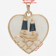 Load image into Gallery viewer, 14K Yellow Gold Sapphire Yacht Heart Pendant with Mother of Pearl