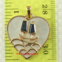 Load image into Gallery viewer, 14K Yellow Gold Sapphire Yacht Heart Pendant with Mother of Pearl