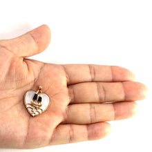 Load image into Gallery viewer, 14K Yellow Gold Sapphire Yacht Heart Pendant with Mother of Pearl