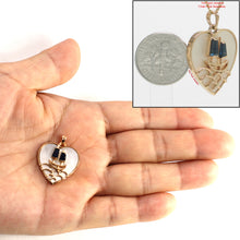 Load image into Gallery viewer, 14K Yellow Gold Sapphire Yacht Heart Pendant with Mother of Pearl