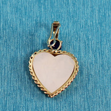 Load image into Gallery viewer, 14K Yellow Gold Heart Mother of Pearl & Amethyst Pendant