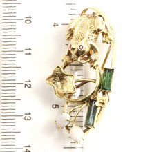 Load image into Gallery viewer, 2600053-14k-Solid-Yellow-Gold-Genuine-Opal-Emerald-Use-As-Brooch-N-Pendant