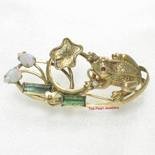 Load image into Gallery viewer, 2600053-14k-Solid-Yellow-Gold-Genuine-Opal-Emerald-Use-As-Brooch-N-Pendant