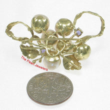 Load image into Gallery viewer, 2600060-14k-Yellow-Gold-Akoya-Pearls-Amethysts-Brooch