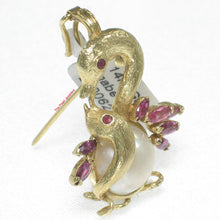 Load image into Gallery viewer, 2600062-14k-Gold-Genuine-Rubies-Mabe-Pearl-Brooch-N-Pendant-2-in-One