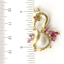 Load image into Gallery viewer, 2600062-14k-Gold-Genuine-Rubies-Mabe-Pearl-Brooch-N-Pendant-2-in-One
