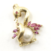 Load image into Gallery viewer, 2600062-14k-Gold-Genuine-Rubies-Mabe-Pearl-Brooch-N-Pendant-2-in-One