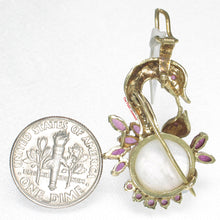 Load image into Gallery viewer, 2600063-Genuine-Rubies-Mabe-Pearl-Brooch-N-Pendant-14k-Yellow-Gold