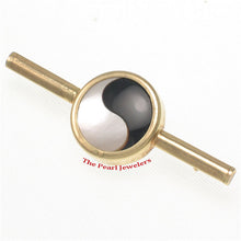 Load image into Gallery viewer, 2700010-14k-Yellow-Gold-Brooch-White-Mother-of-Pearl-Black-Onyx-Pin