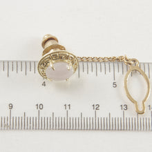Load image into Gallery viewer, 2700052-Greek-Key-Design-14k-Yellow-Gold-Oval-Genuine-Lavender-Jade-Tie-Pin