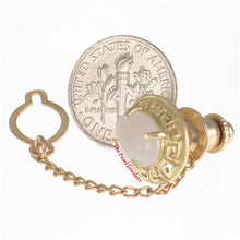 Load image into Gallery viewer, 2700052-Greek-Key-Design-14k-Yellow-Gold-Oval-Genuine-Lavender-Jade-Tie-Pin