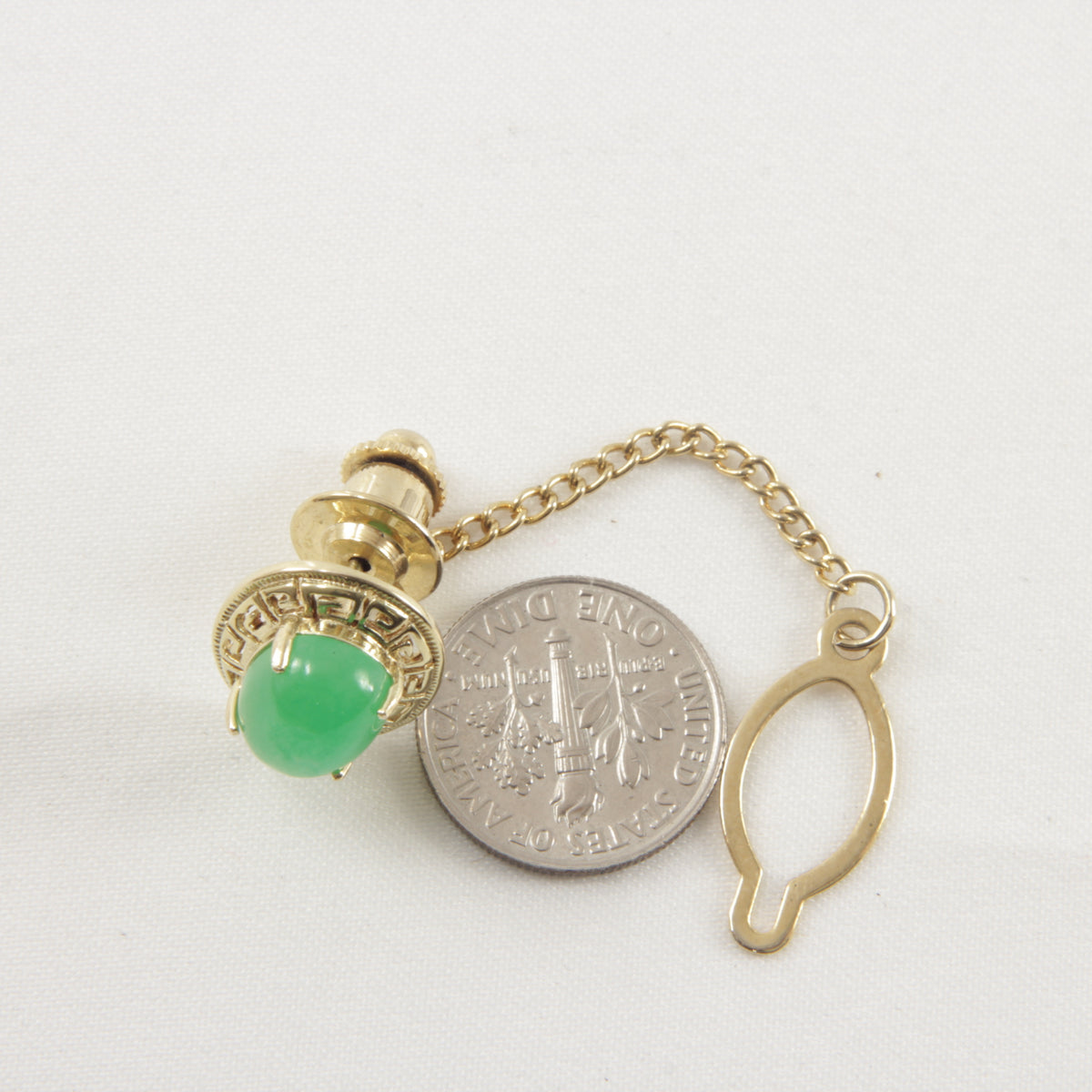 14K Yellow Gold Green Jade Tie Pin – HCK Hawaii Corporation, Inc.
