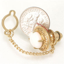 Load image into Gallery viewer, 2700092-14k-Yellow-Gold-Greek-Key-Design-Genuine-Cabochon-Opal-Pin