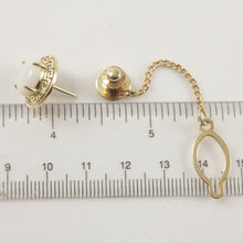 Load image into Gallery viewer, 2700092-14k-Yellow-Gold-Greek-Key-Design-Genuine-Cabochon-Opal-Pin