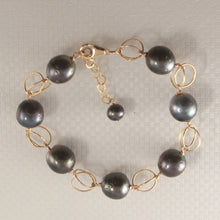 Load image into Gallery viewer, Tahitian Black Pearl Fancy Bracelet in 14K Gold Filled