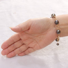 Load image into Gallery viewer, Tahitian Black Pearl Fancy Bracelet in 14K Gold Filled