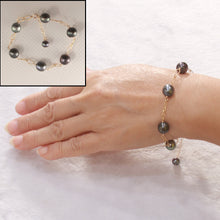 Load image into Gallery viewer, Unisex Tahitian Black Pearl Bracelet in 14K Gold Filled