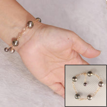 Load image into Gallery viewer, Unisex Adjustable Black Tahitian Pearl Bracelet in 14K Gold Filled