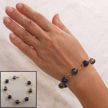 Load image into Gallery viewer, Lapis Lazuli & Tahitian Pearl Fancy Bracelet in 14K Gold Filled