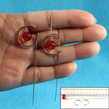 Load image into Gallery viewer, Solid Sterling Silver 925 Carnelian Threader Earrings