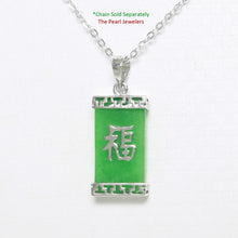 Load image into Gallery viewer, “Fu” Green Jade Oriental Pendant