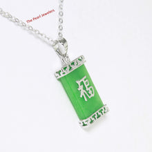 Load image into Gallery viewer, “Fu” Green Jade Oriental Pendant